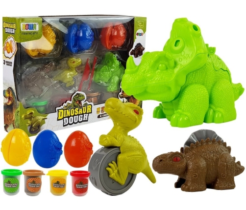 Play Daugh Dinosaurs Eggs Mould 12 Pieces 4 Colours