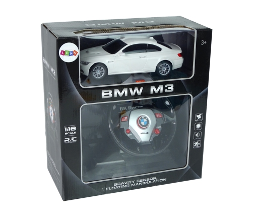 Remote Controlled BMW M3 White 2.4G Pilot Steering Wheel 1:18 Sound Lights