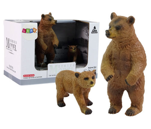 Set of 2 Figures Brown bear with cub  Forest Animals series