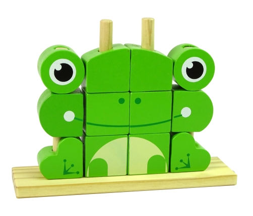 Creative Spatial Wooden Bricks 3D Frog Puzzle