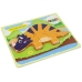 Wooden Puzzle Dinosaurs Triceratops Ankylosaurus Orange