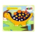 Wooden Puzzle Dinosaurs Triceratops Ankylosaurus Orange