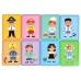 Wooden Board Magnetic Jigsaw Puzzle Occupations Magnets Cards Dress-up