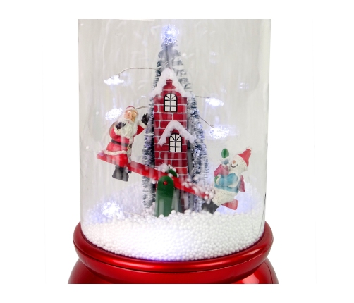 Christmas Dome Decoration Snow Santa Claus Red