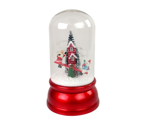 Christmas Dome Decoration Snow Santa Claus Red