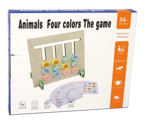 Four Colours Animals Two-Sided Puzzle Wooden Educational Game