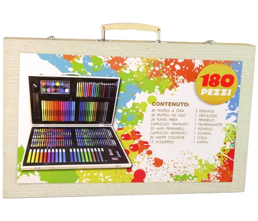 Artistic Painting Set Wooden Suitcase 180 Pieces