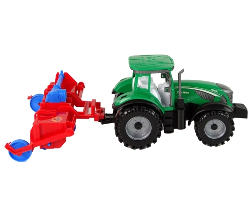 Tractor With Plough Friction Drive Red