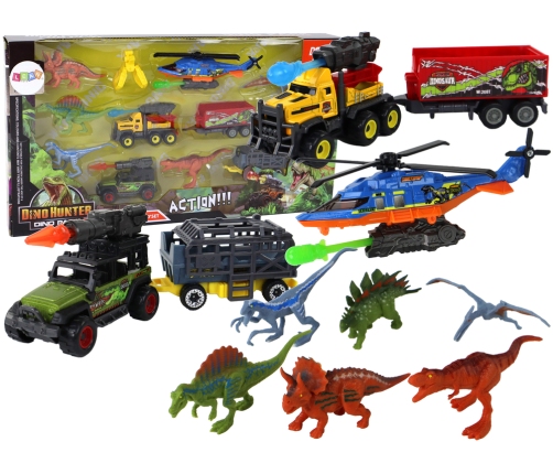 Helicopter Dinosaurs Vehicle Set 6 Colorful Pcs