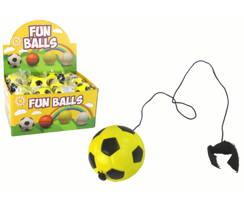 PU Football with Jojo Eraser for Bouncing, 6 cm, Yellow