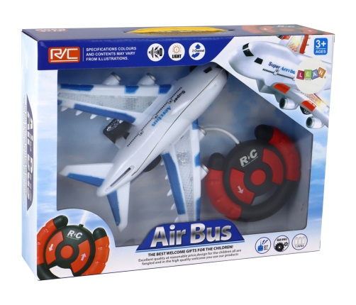 RC Airplane Remote Controlled White Aerobus Remote Control Lights Sounds