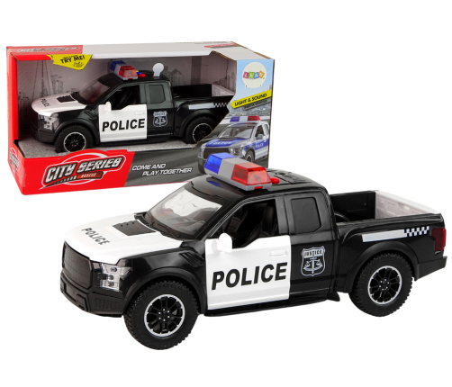 Offroad Vehicle Police Black Opening Door Sound Lights