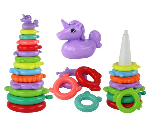 Pyramid Unicorn Puzzle 13 Circles Colorful 43cm x 18cm x 18cm