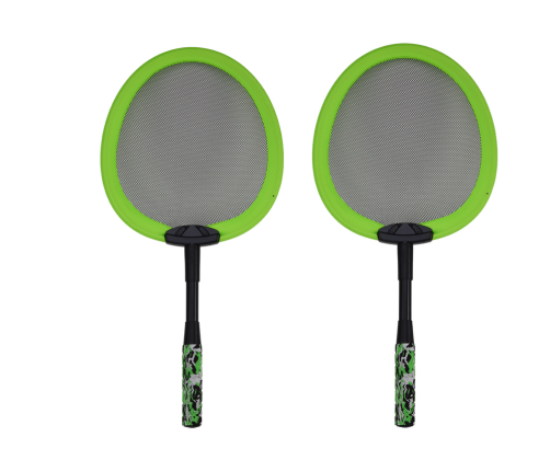 Set of 2 Badminton rackets, 2 Badminton shuttles, green