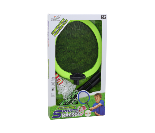 Set of 2 Badminton rackets, 2 Badminton shuttles, green