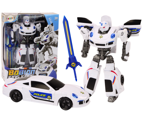 Auto-Robot 2in1 Transformation Police Car White