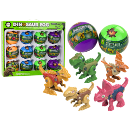 Dinosaur Rolling Eggs 12 Pieces Set Colorful