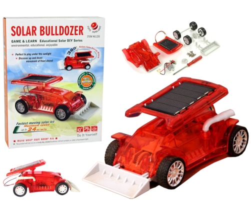 Solar Bulldozer Car Red