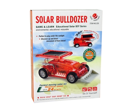 Solar Bulldozer Car Red