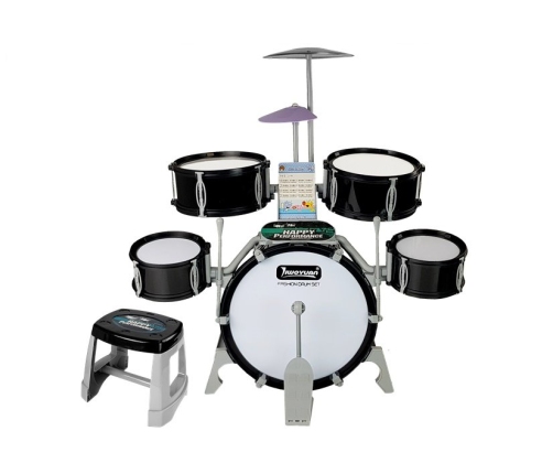 Drums. Musical Set of 5 Drums. Chair. Cymbal