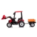 Battery-operated tractor with trailer Hercules Red 24V