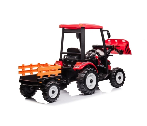 Battery-operated tractor with trailer Hercules Red 24V