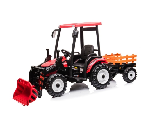 Battery-operated tractor with trailer Hercules Red 24V