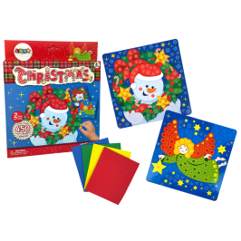 Kit DIY Coloured Mosaic Christmas Glue-On Snowman Angel