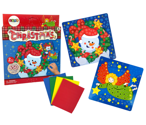 Kit DIY Coloured Mosaic Christmas Glue-On Snowman Angel