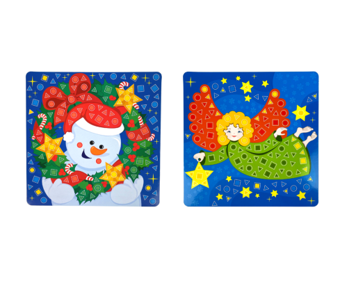 Kit DIY Coloured Mosaic Christmas Glue-On Snowman Angel