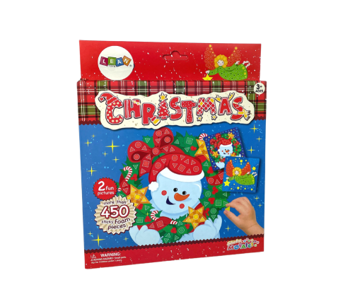 Kit DIY Coloured Mosaic Christmas Glue-On Snowman Angel