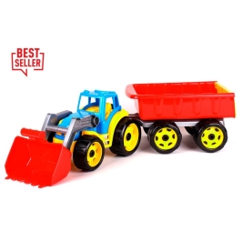 Tractor Bulldozer with Bucket Trailer Blue 3688