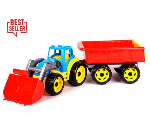 Tractor Bulldozer with Bucket Trailer Blue 3688