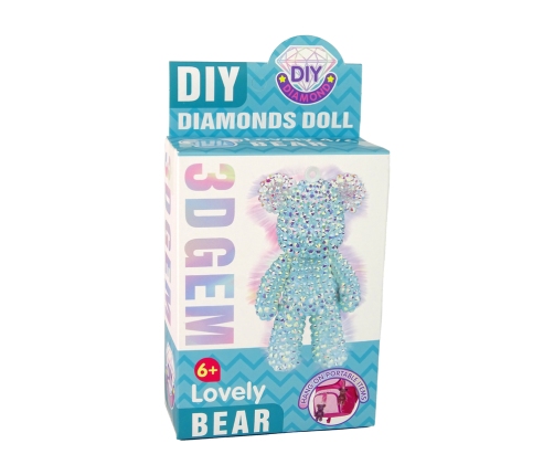 Creative Teddy Bear DIY Diamonds 3D Keyring Set Blue