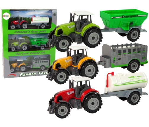 Set of Tractors with Trailers 3 Colors