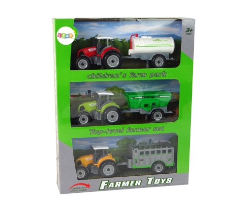 Set of Tractors with Trailers 3 Colors