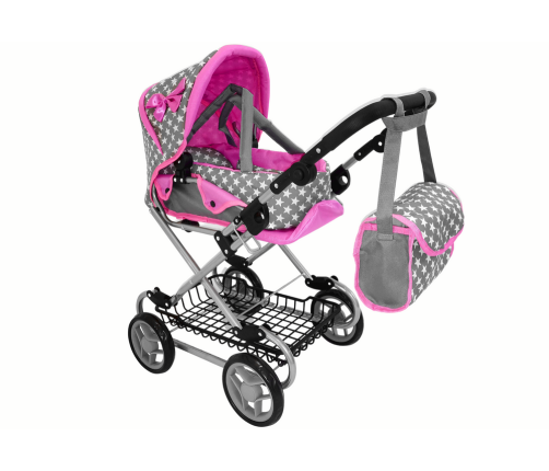 Baby Doll Stroller 2-in-1 Carrier Bag Pink Stars