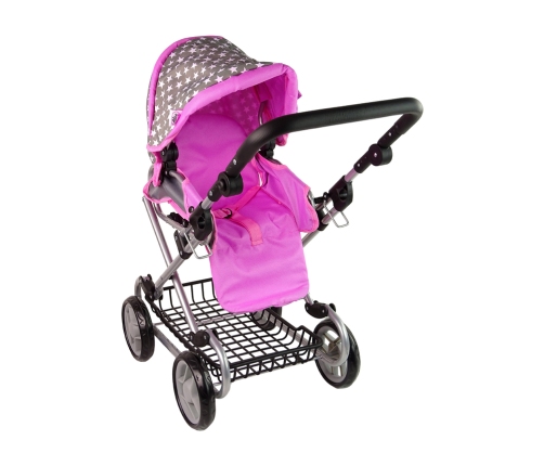 Baby Doll Stroller 2-in-1 Carrier Bag Pink Stars