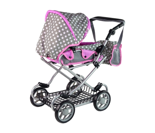 Baby Doll Stroller 2-in-1 Carrier Bag Pink Stars