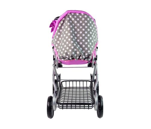 Baby Doll Stroller 2-in-1 Carrier Bag Pink Stars