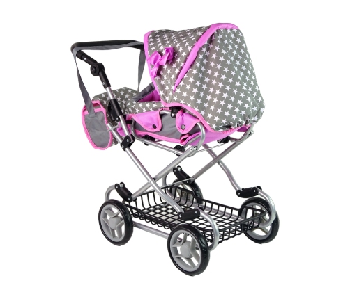 Baby Doll Stroller 2-in-1 Carrier Bag Pink Stars