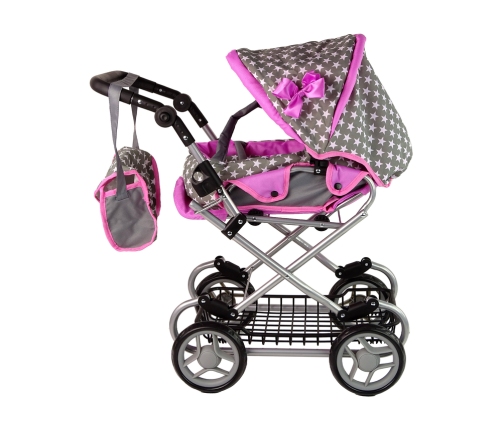 Baby Doll Stroller 2-in-1 Carrier Bag Pink Stars