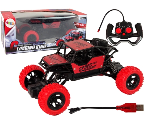 Remote Controlled Terrain Car R/C 1:18 Red.