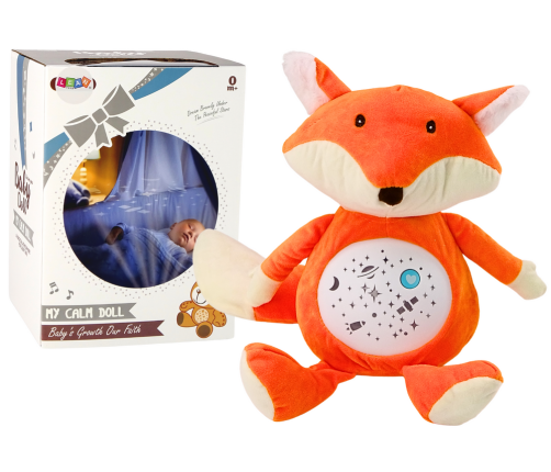 Plush Teddy Bear Sleeping Lights Sounds Night and Day Mode Fox