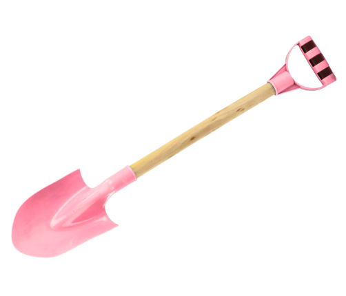 Sand Shovel Wooden Handle Pastel Pink 60cm