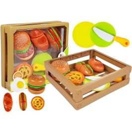 Burger Set for Cutting Indredients in a Basket