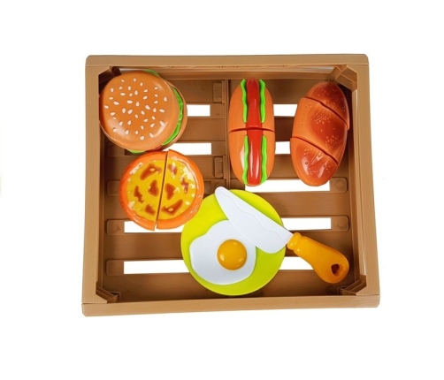 Burger Set for Cutting Indredients in a Basket