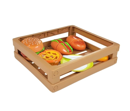 Burger Set for Cutting Indredients in a Basket