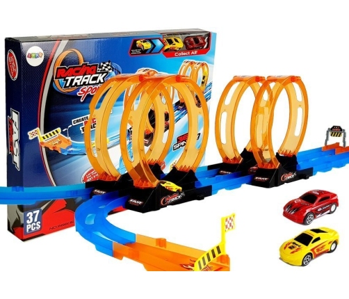 Race Track with 4 Loops, Two 181 cm Cars