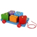 Wooden Blocks Platform on Wheels Blue Shape Sorter Puzzle